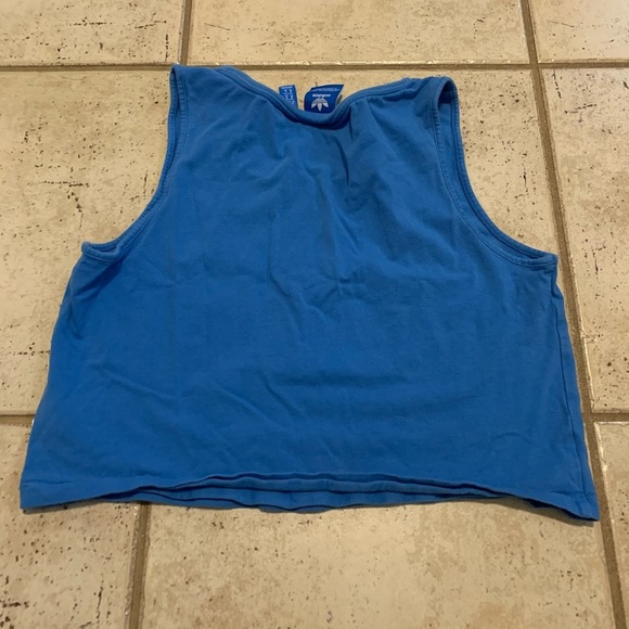 💙 Adidas Originals Blue Trefoil Logo Cropped Tank Top XS - Picture 4 of 6